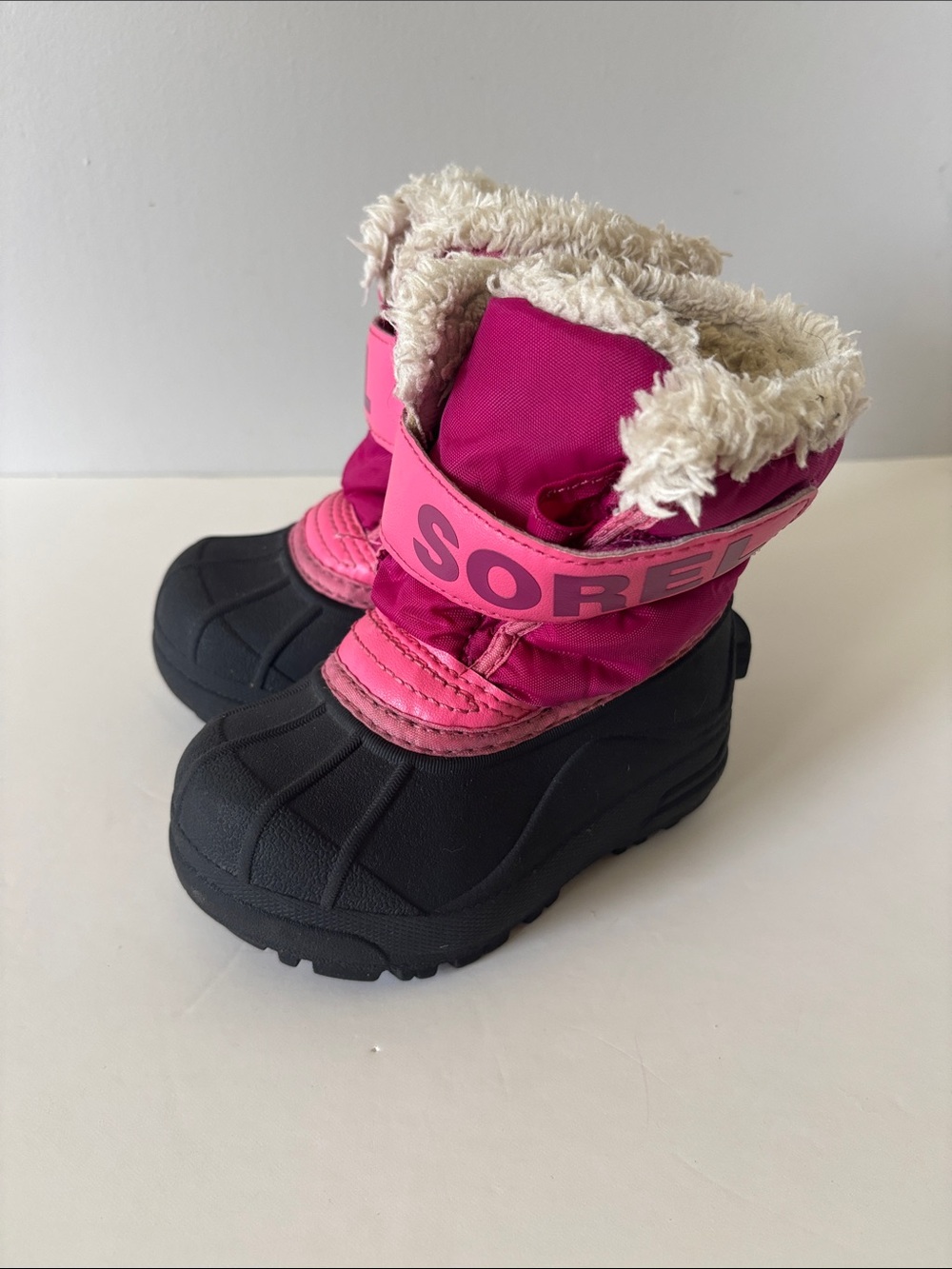 Sorel Black Pink Waterproof Insulated Winter Snow Boots Toddler Size 7
